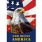 G128 American Flag with Eagle God Bless America Patriotic Garden Flag, Rustic Holiday Seasonal Outdoor Flag 12" x 18